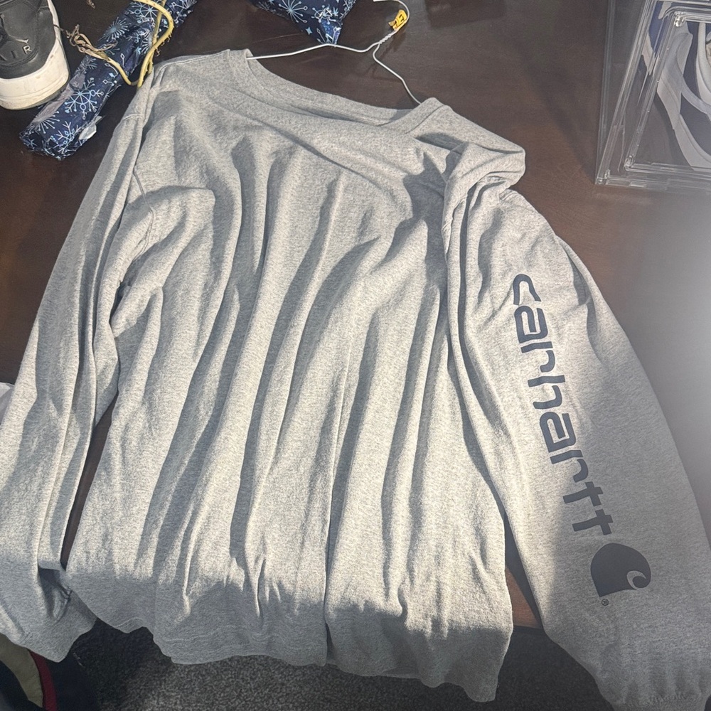 Carhartt Heather Gray Logo Sleeve Shirt